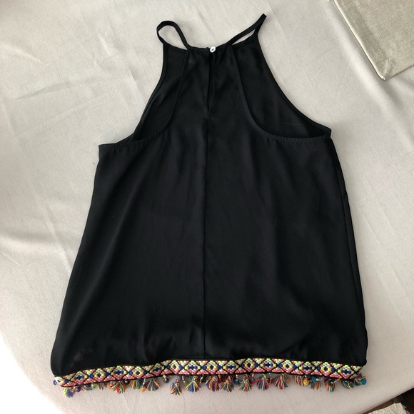 {alya} Halter tank top with beads and fringe, S - Picture 7 of 7